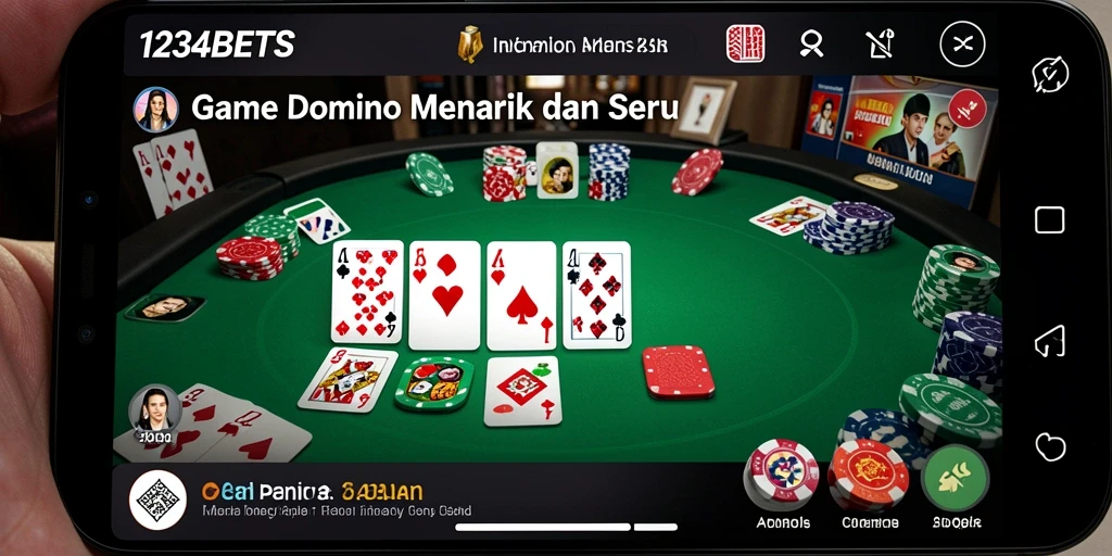 Tampilan apik dari gameplay domino 1234BETS yang seru.