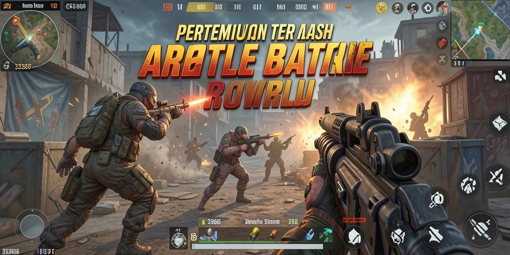 Tangkapan layar gameplay 333666 menunjukkan aksi pertempuran seru Battle Royale.