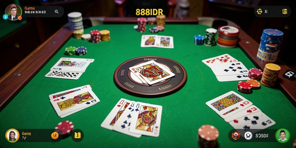 Screenshot gameplay seru Gaple di 888IDR yang menampilkan suasana permainan.