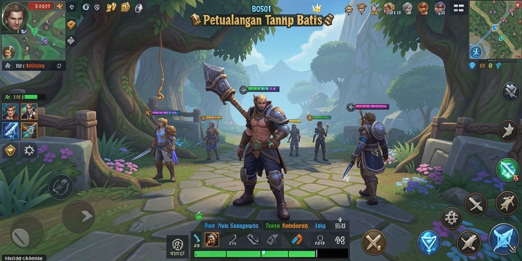 Screenshot utama BOS01 menampilkan aksi seru dalam pertempuran MMORPG.