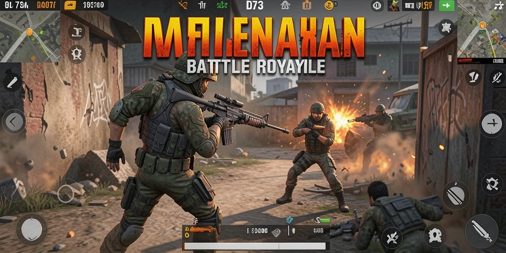 Gameplay seru dan pertarungan intens di D73 Battle Royale.