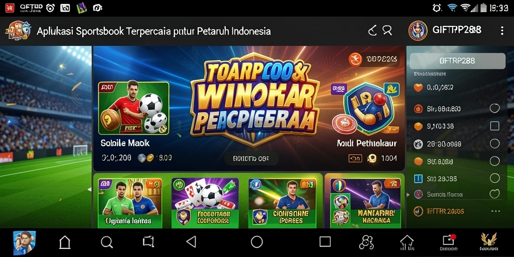 Tampilan antarmuka aplikasi GIFTRP288 saat bertaruh.