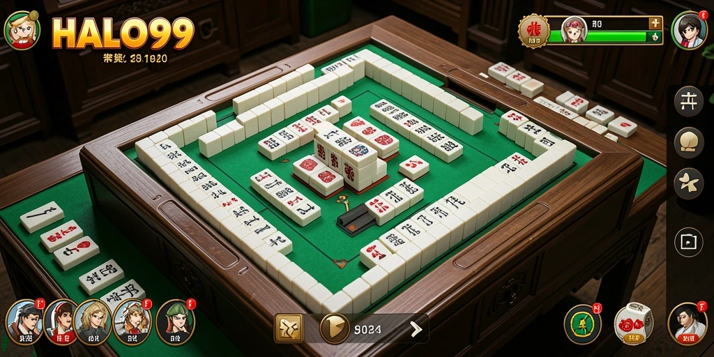 Tampilan screenshot gameplay Mahjong yang seru di HALO99.
