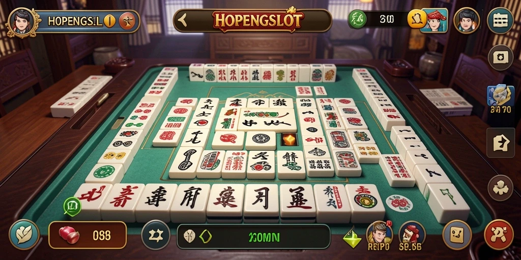 Tampilan gameplay Mahjong di HOPENGSLOT yang menarik.