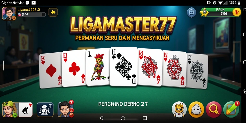 Tampilan utama gameplay LIGAMASTER77 yang menarik dalam permainan domino.