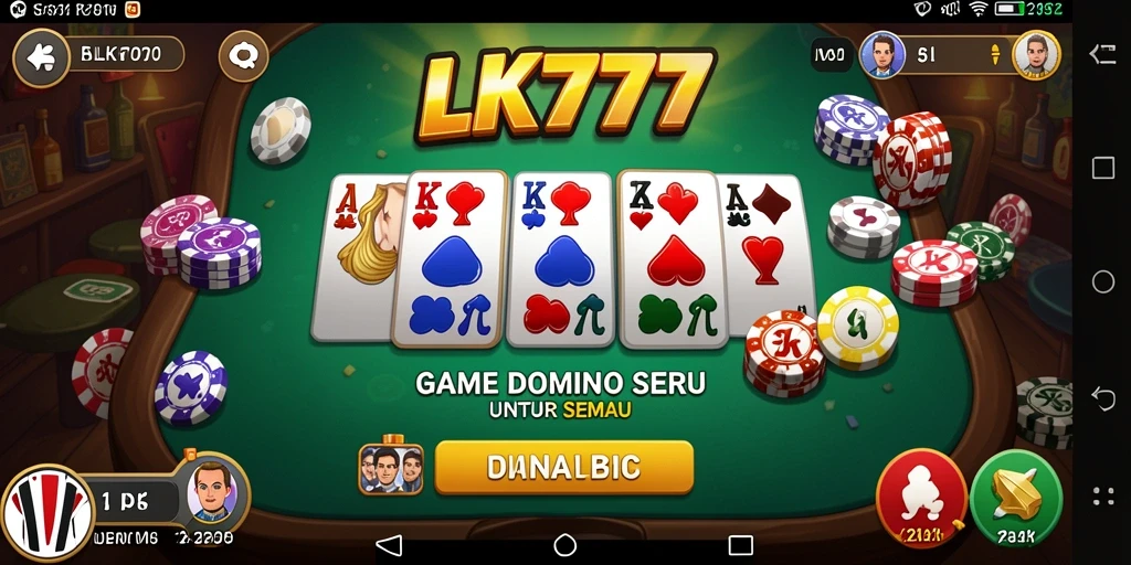 Tampilan gameplay domino LK777 yang seru dan menarik.