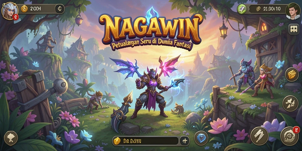 Tampilan gameplay menakjubkan dari NAGAWIN dengan elemen petualangan.