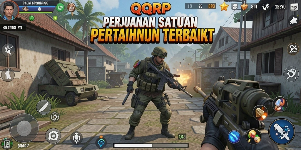 Menara pertahanan siap menghentikan serangan musuh dalam QQRP.
