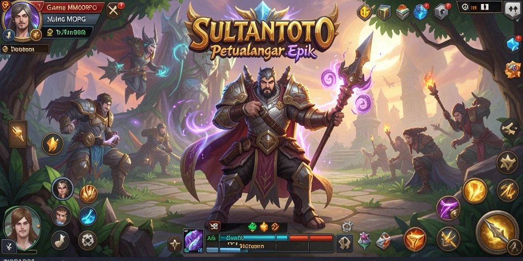 Screenshot SULTANTOTO menunjukkan pertarungan epik dalam dunia MMORPG.