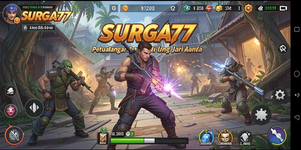 Screenshot SURGA77 menampilkan aksi seru dalam pertempuran.