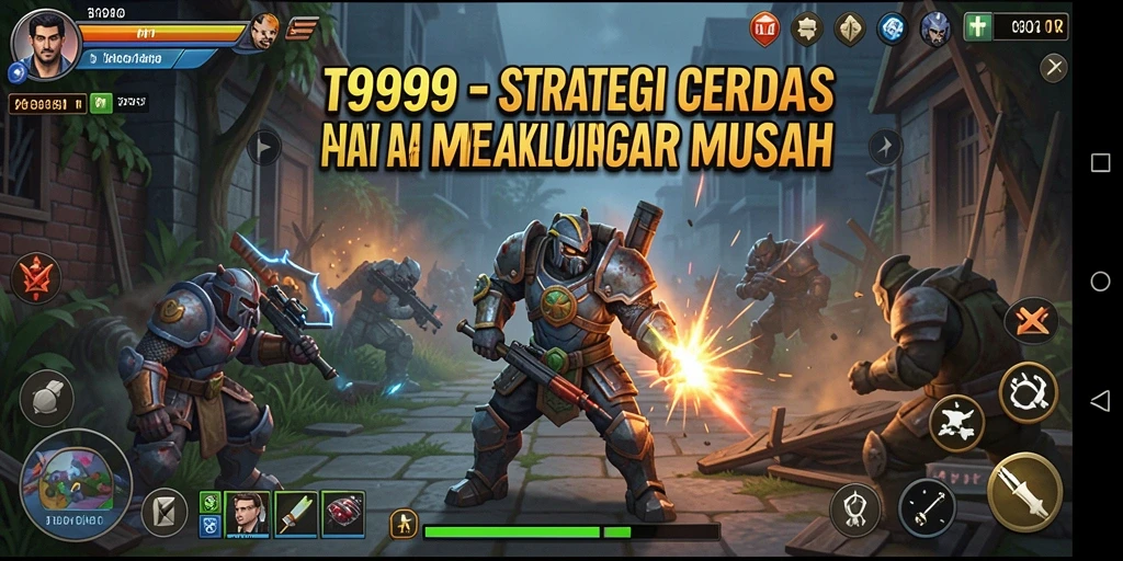 Tampilan gameplay T9999 yang menegangkan dan strategi mendalam.
